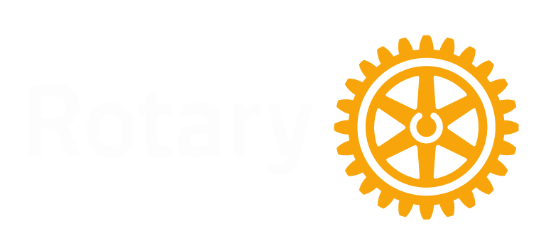 Worthing Rotary Logo - White and Gold